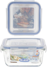 Max Home Lot de 8 récipients hermétiques en verre pour micro-ondes Boîte à lunch en verre Récipients alimentaires refermables 550 ml Couvercles transparents Récipients alimentaires (16538) Boîtes de conservation des aliments Naty Shop