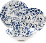 Service de table Excelsa Zen, 18 pièces, céramique, blanc et bleu