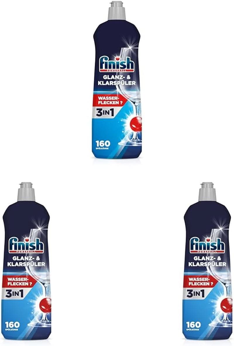 Finish Shine & Rinse Aid - Pour une vaisselle brillante et sèche sans taches d'eau - Megapack 800 ml (pack de 3) Naty Shop 3 x 800 ml
