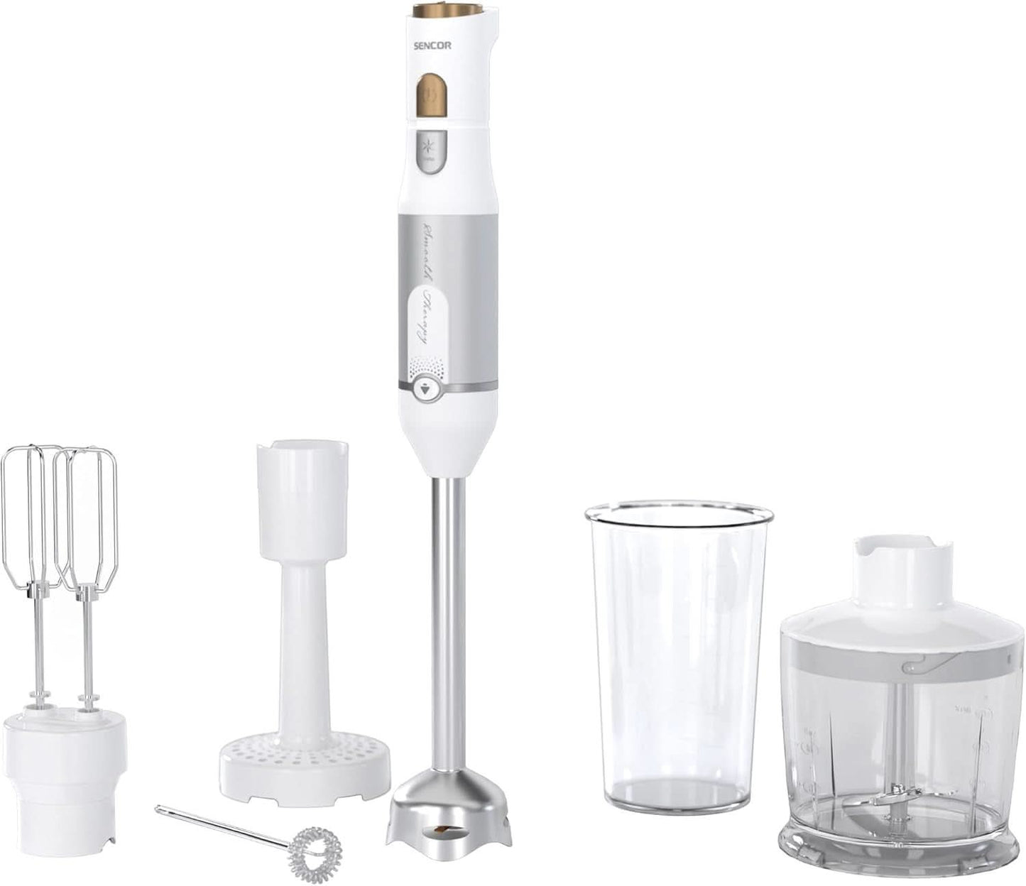 Sencor Multifunktionaler Standmixer, Ultra-Leistungsstark, 6 in 1, 1200 W, Mit Double-Schneebesen, Zerkleinerer & Mousseur, Kartoffelstampfer, Quadblade-Klingen Aus Titan, Stufenlose Bucatarie Naty Shop