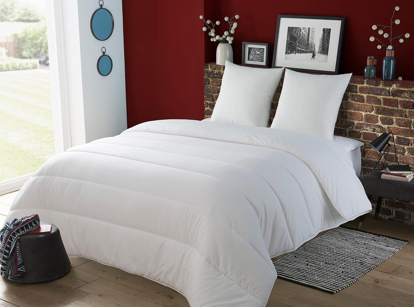 30519 220/240 Housse de couette et 2 oreillers Polyester/Coton Blanc 220 X 240 Cm Couettes et couettes Naty Shop Unicolore