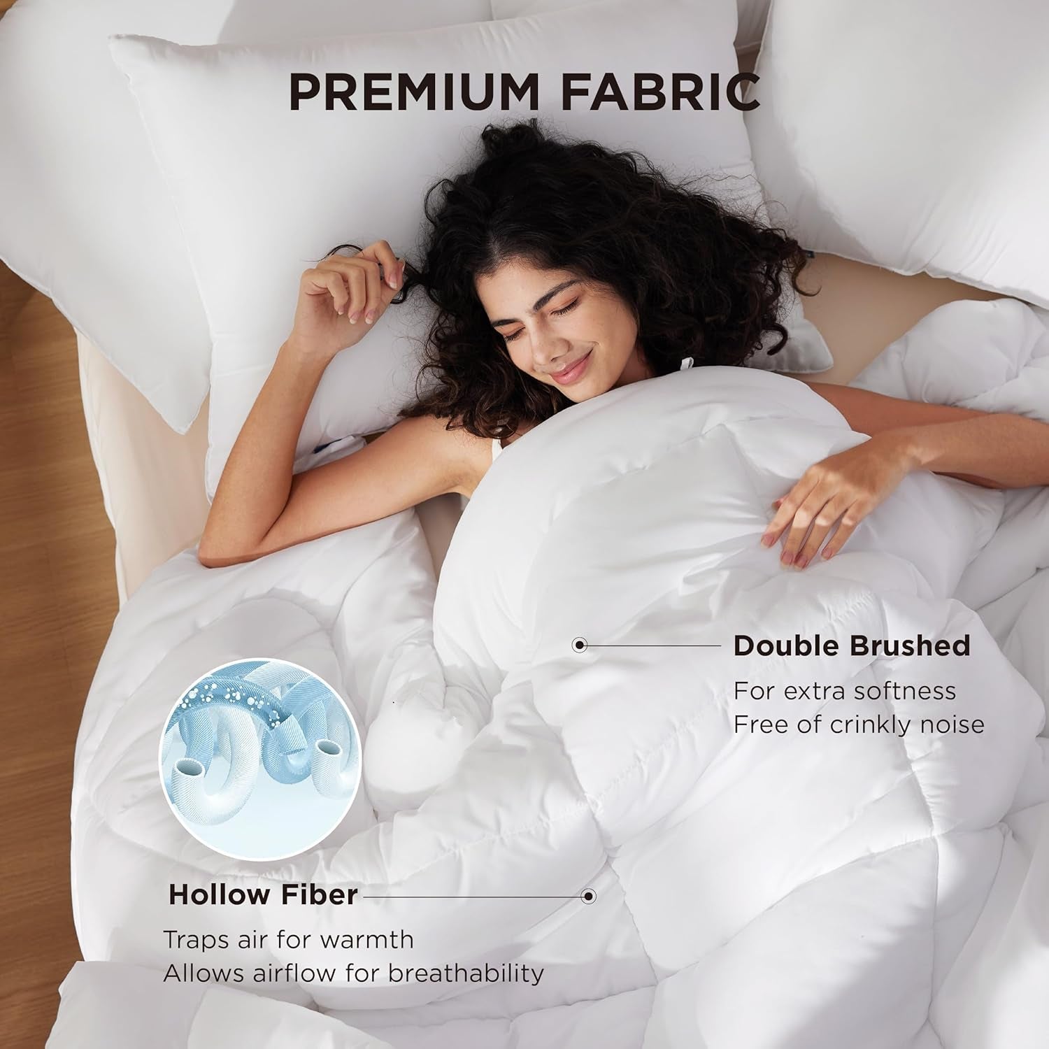 BEDSURE Couette matelassée Full/Queen (88"X88") Couettes et courtepointes blanches Naty Shop