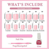 240 ensemble de faux ongles français courts, ongles artificiels carrés, colle sur les ongles, pointes d'ongles en acrylique, faux ongles pour femmes, Nail Art DIY
