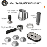 Machine à expresso manuelle Krups Precision avec porte-filtre et moulin, machine à café barista avec panneau de commande intuitif, réglages de pré-infusion, machine à expresso avec buse vapeur, chauffage rapide, XP801T10