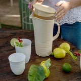 Guzzini - Tierra, Carafe avec Couvercle - Blanc Lait, 18,7 x 13,4 x 10 x h26,9 cm | 1800 cm3 - 181701156, Blanc