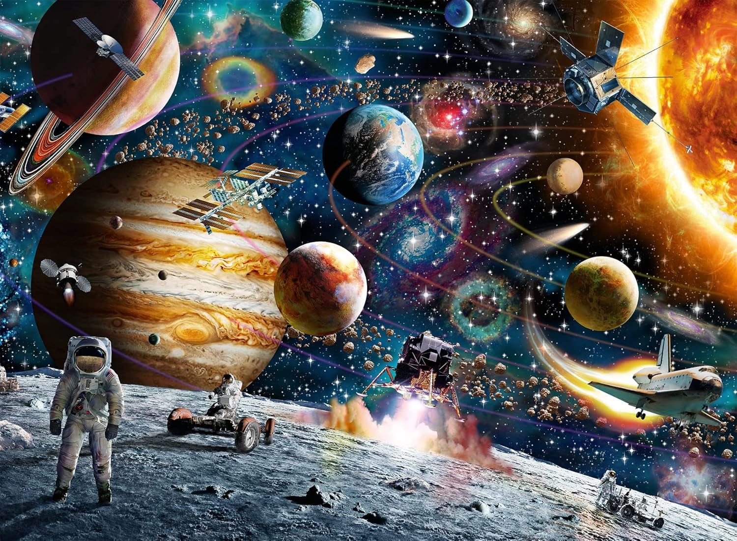 Puzzle enfant Ravensburger - 10016 Dans l'espace - Puzzle spatial pour enfants à partir de 7 ans de 150 pièces au format XXL Puzzle Naty Shop