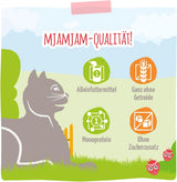 MjAMjAM - Nourriture humide premium pour chat - poulet délicat aux fraises fruitées 400g, paquet de 6 (6 x 400g), naturelle avec un supplément de viande