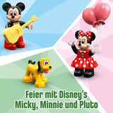 LEGO 10941 DUPLO Disney Le train d'anniversaire Mickey et Minnie, train jouet avec gâteau et ballons, cadeau pour les enfants à partir de 2 ans Jeux de construction Besuche den LEGO-Store