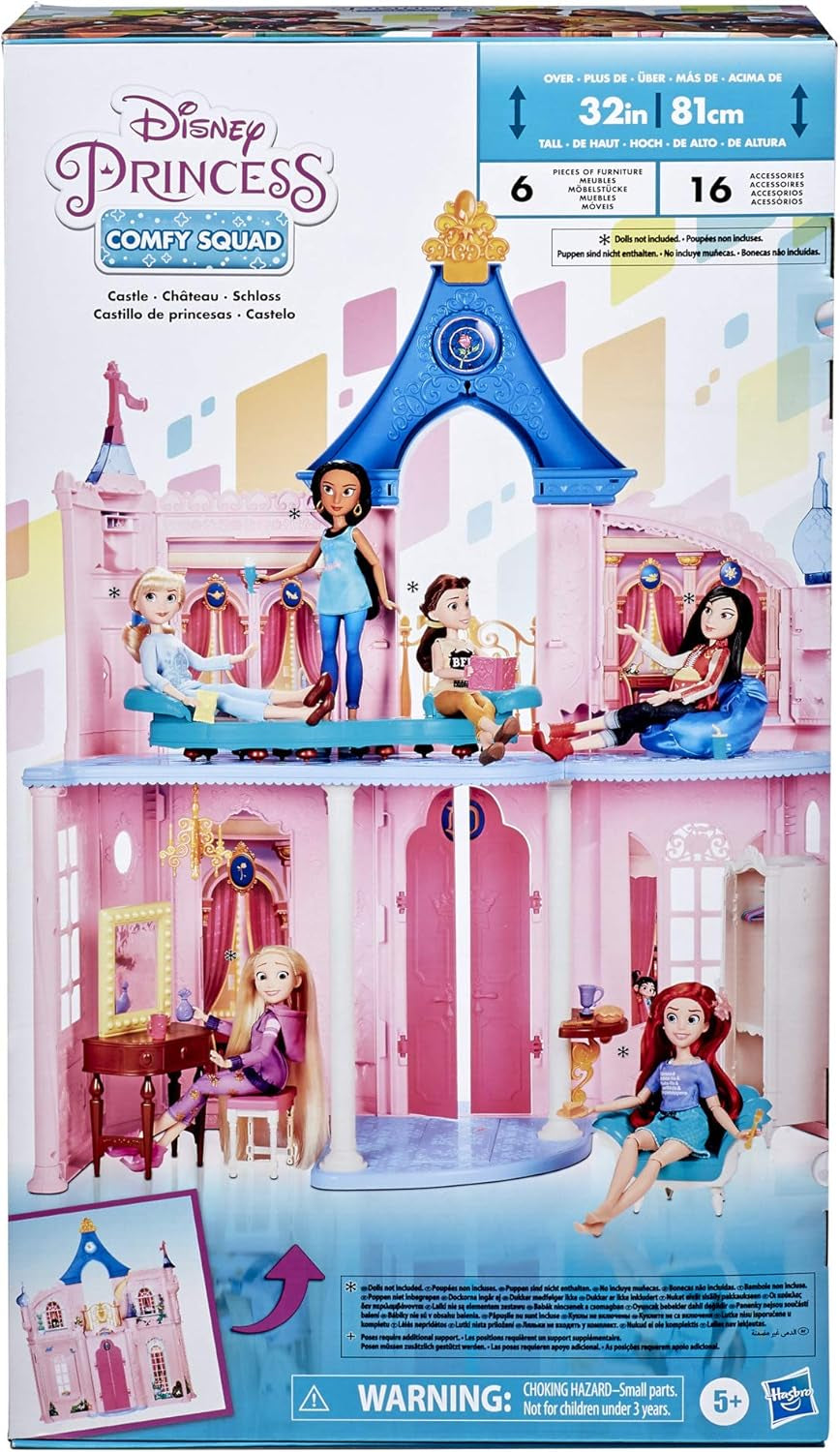 Disney Princess Castle Comfy Squad Maison de poupée avec 6 meubles et 16 accessoires Jouet pour filles de 5 ans Maisons de poupée Naty Shop