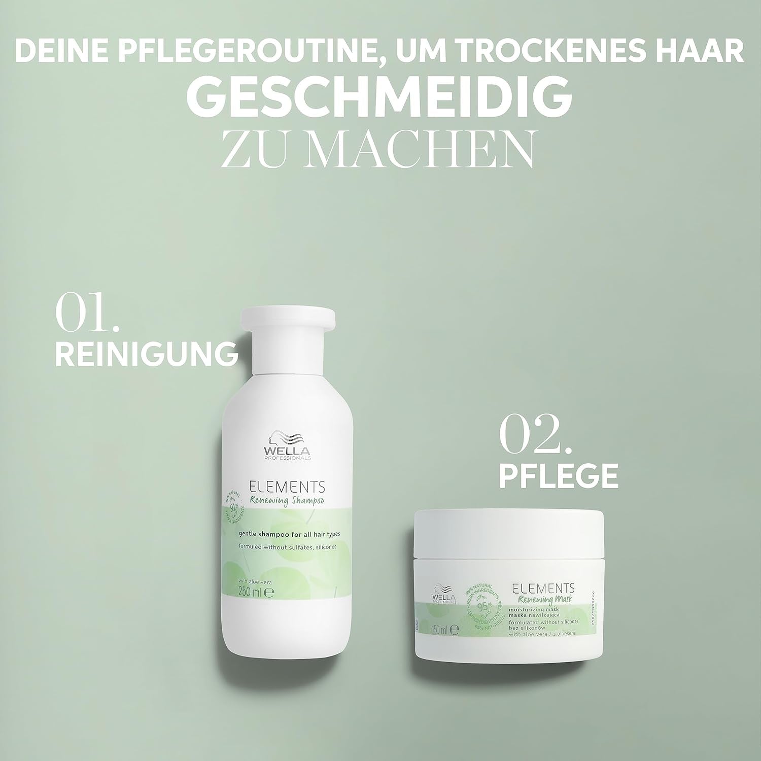 Wella Professionals Elements Shampoing régénérant pour tous types de cheveux Wella Douche et bain