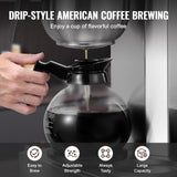 VEVOR Machine à expresso à filtre commerciale de 12 tasses avec 3 carafes en verre et 3 plaques chauffantes Machine à expresso en acier inoxydable avec alimentation en eau automatique pour restaurant, bureau, café