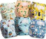 Couche réutilisable Littles and Bloomz FLV2-0602, fermeture à crochet et boucle standard, 6 couches