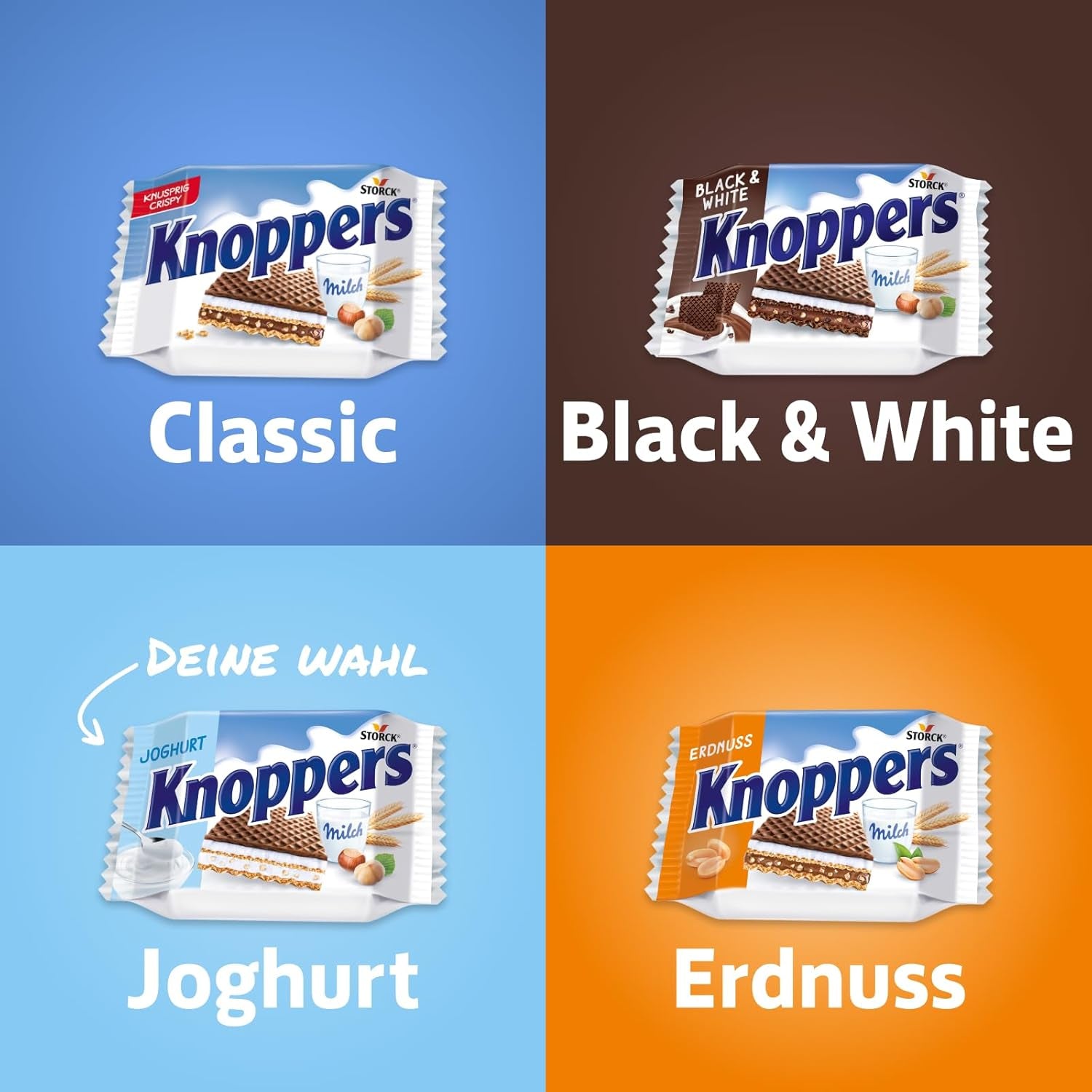 Yaourt – 4 x 200 g – Tranches de gaufrettes fourrées à la crème de yaourt et nougat, noisettes et cacao