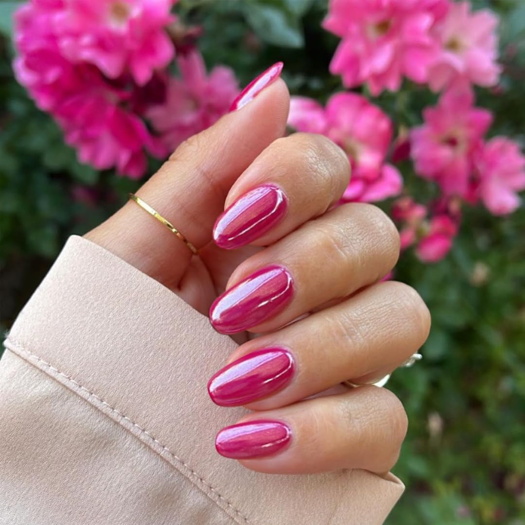 Ongles Chromés Autocollants - Colle Pailletée Brun Amande Moyen Sur Les Ongles Faux Ongles Pailletés Colle Sur Ongles Artificiels Ongles Acryliques Vernis Pour Femme 24 Pièces