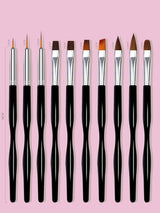Ensemble de pinces à ongles pour Nail Art, 10 pièces de pinces à ongles, pinces à ongles professionnelles, pinces à revêtement fin pour ongles, noir