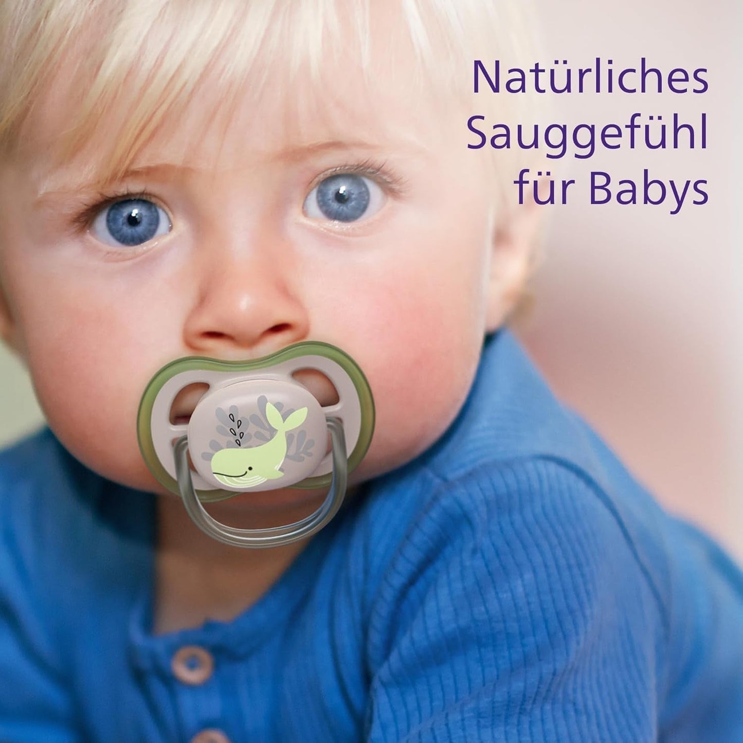 Sucettes Philips AVENT ultra air - pack de 4 sucettes respirantes sans BPA pour bébés de 6 à 18 mois, comprenant étui de transport et stérilisation, motif tortue/baleine (modèle SCF085/66)