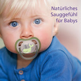Sucettes Philips AVENT ultra air - pack de 4 sucettes respirantes sans BPA pour bébés de 6 à 18 mois, comprenant étui de transport et stérilisation, motif tortue/baleine (modèle SCF085/66)