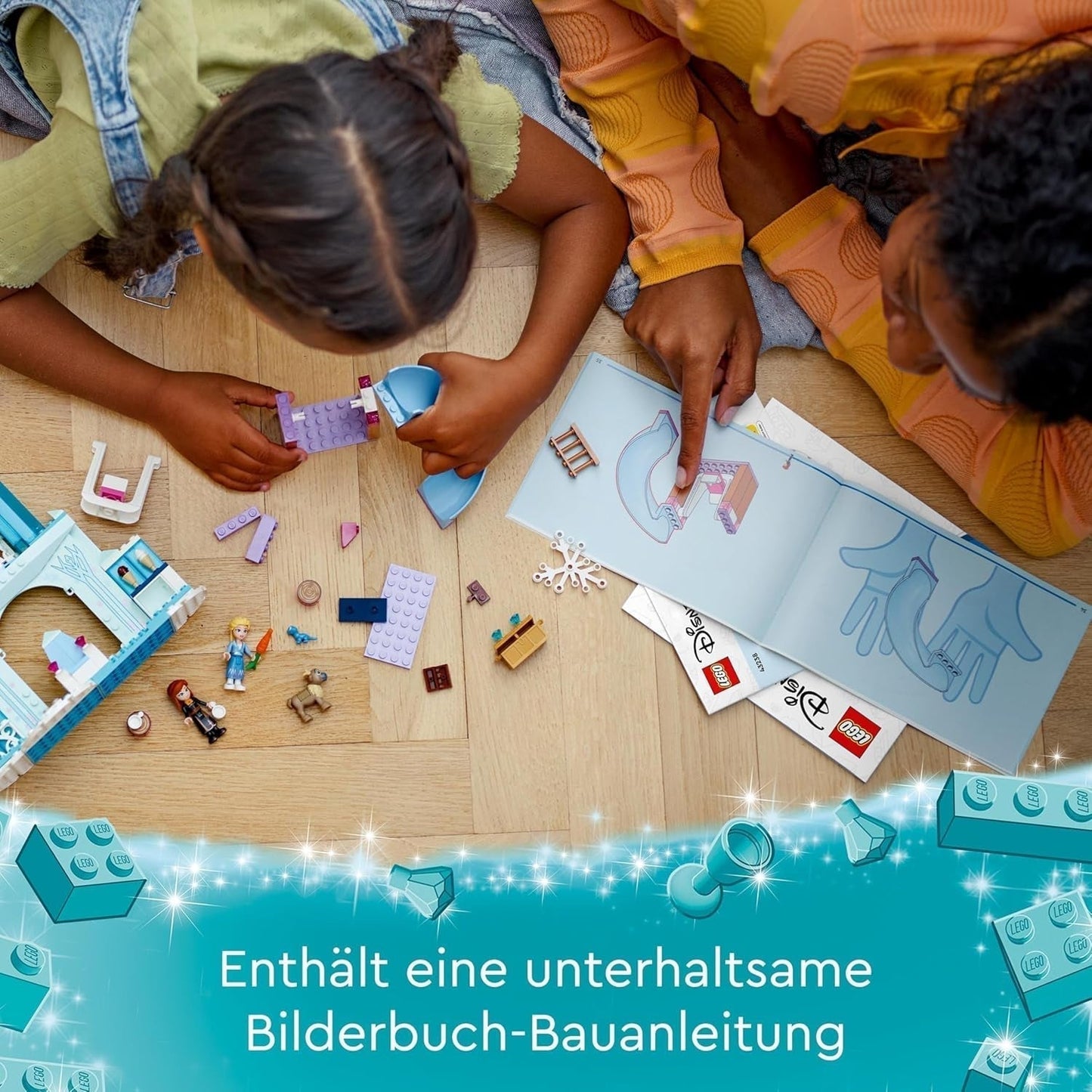 LEGO Disney La Reine des Neiges : le palais de glace d'Elsa, le château de la reine des glaces, la poupée Princesse ELSA et Anna, plus 2 figurines d'animaux, un cadeau idéal pour les filles et les garçons de 4 ans 43238 Jeux de construction Besuche den LEGO-Store