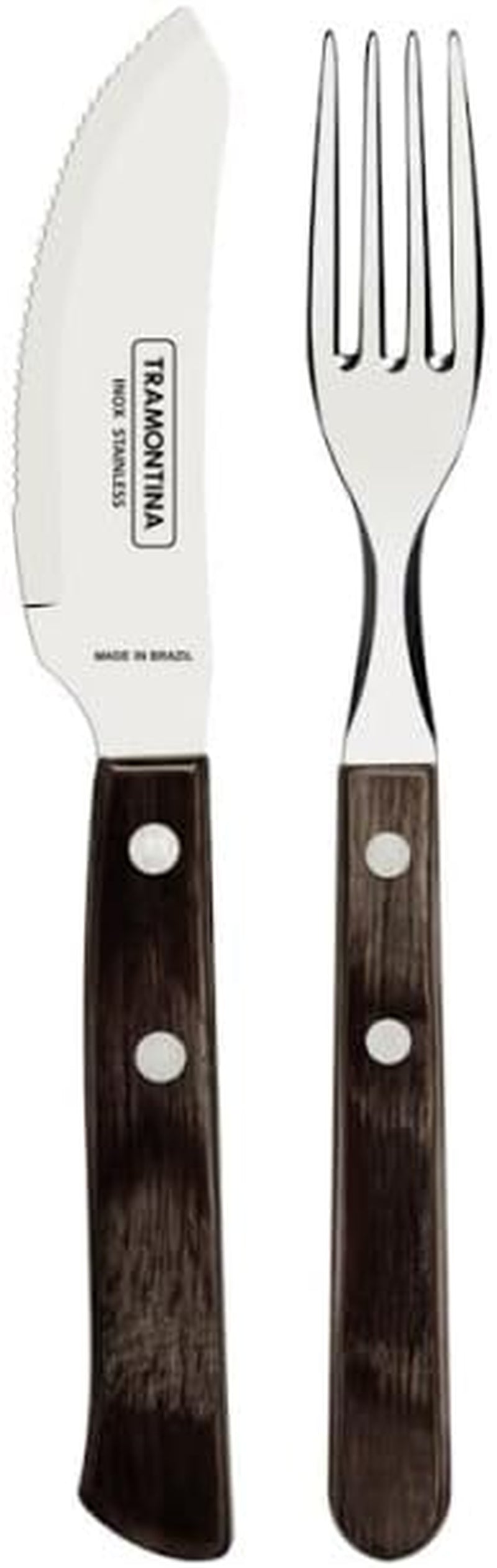 Tramontina PIZZA Besteck, ensemble de 8 pièces, pour 4 personnes, bois de rose libre, griffes de bois certifiées Fsc, fête des machines à laver, cuisine Naty Shop