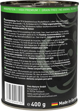 Nourriture humide pour chats Catz Finefood Purrrr Horse Monoprotein no. 123, pour chats à digestion sensible, 70% de viande, 6 boîtes x 400 g