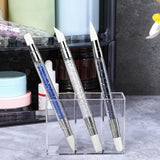3 pièces Nagel Pinsel Silicone, Nagelkunst Skulptur Stift, Double Köpfe DIY Maniküre Werkzeug, Strassstein Picker, Gel Schnitzen Pinsel For Design, Shaping Drawing Carving Nagelfolie