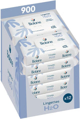 BIOLANE - Lingettes humides bébé à l'eau - 225 lingettes - 3 x 75 pièces - Nettoyage doux et efficace - Dès la naissance - Qualité française