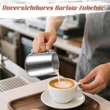 Tasse à lait, tasse à lait en acier inoxydable de 350 ml avec marque de mesure, accessoire Barista, tasse à lait pour cappuccino, expresso, latte art, amateurs de café, argent, 355 ml