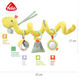 Fehn Activity Spiral Dino - jouet pour poussette à pousser et à tirer - jouet bébé dinosaure pour lit, aire de jeux, landau et siège auto - jouet d'activité motrice pour bébés et jeunes enfants à partir de 0 mois Baby Toys Naty Shop