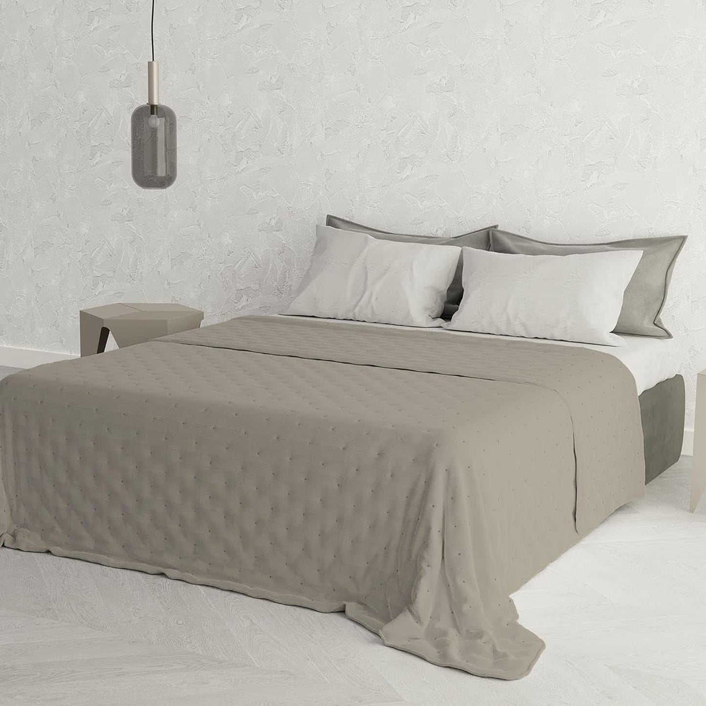 Linge de lit italien couette d'été CHIC, microfibre, DOUBLE 250X250Cm, marron Couettes et couettes Naty Shop