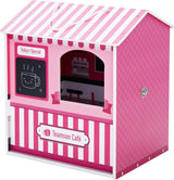 Teamson Kids - Maison de Poupée Dreamland City Café 30cm - Rose/Blanc/Noir