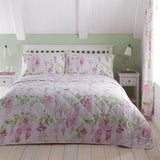 Dreams & Drapes Design - Wisteria - Couvre-lit matelassé - 200 Cm X 230 Cm en rose Lits et Couvertures DREAMS AND DRAPES Rose 200 Cm X 230 Cm
