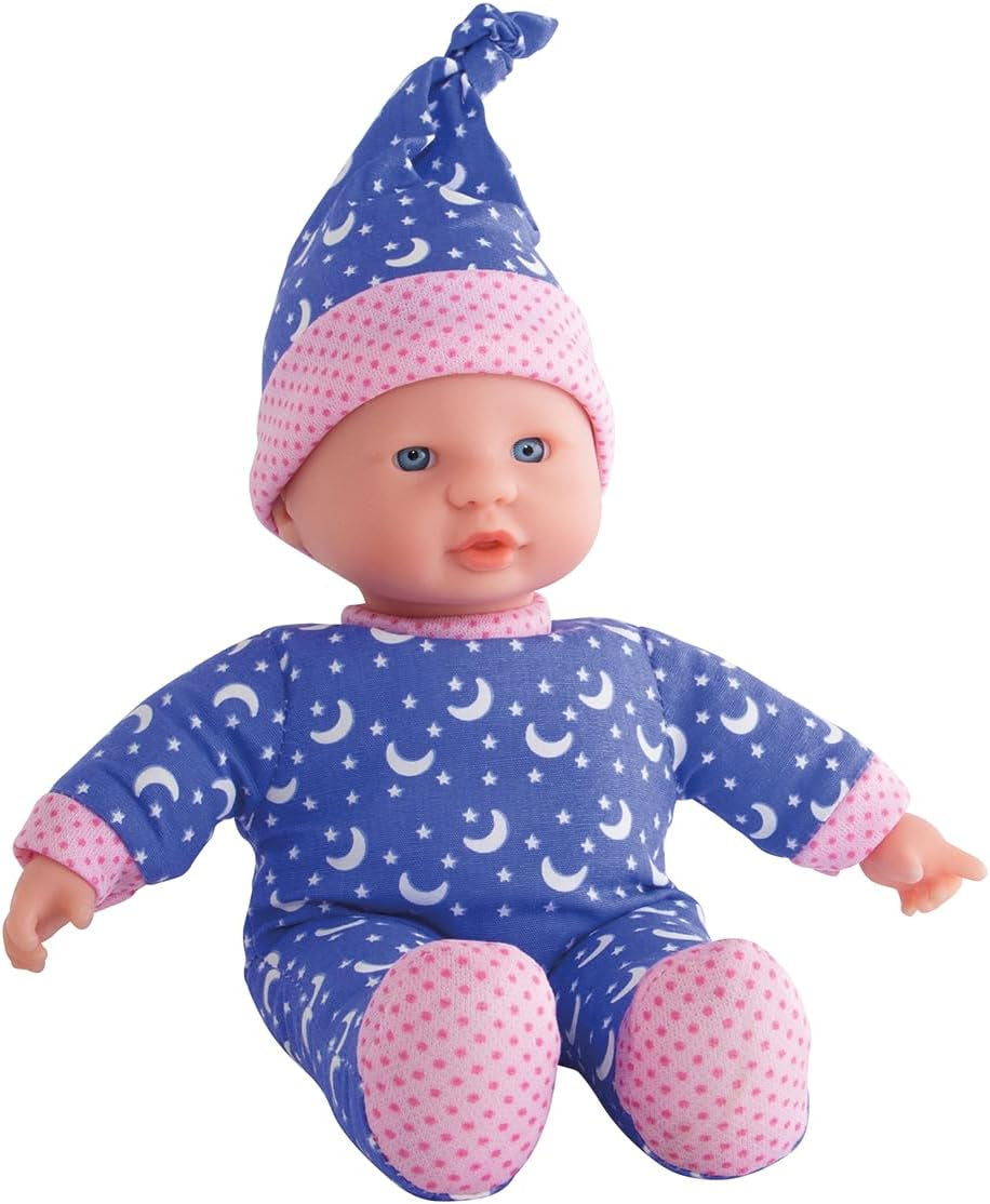 Simba 105010010 - Poupée au corps doux Laura Little Star dans une jolie robe et un chapeau lumineux avec lune et étoiles 20 cm Poupée lumineuse à partir de 12 mois