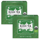 Kusmi Tea - Lot de 2 - Thé vert au jasmin - Mélange de thé vert au jasmin bio - Thé vert 100% bio - Peut être consommé chaud ou froid - 2X20 sachets de thé