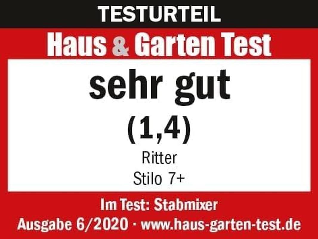 Ritter Stilo 7 plus Kabelloser Stabmixer, Pürierstab Mit Akku Aus Vollmetall, Fabriqué en Allemagne, Silber Kitchen Naty Shop