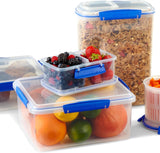 Pot pour le stockage des aliments KLIP IT System | 9,67 litres | Pot de conservation empilable et hermétique avec couvercle, adapté au réfrigérateur/congélateur | Plastique sans BPA | clips bleus | 1 pièce (paquet de 4) boîtes de conservation alimentaire Naty Shop