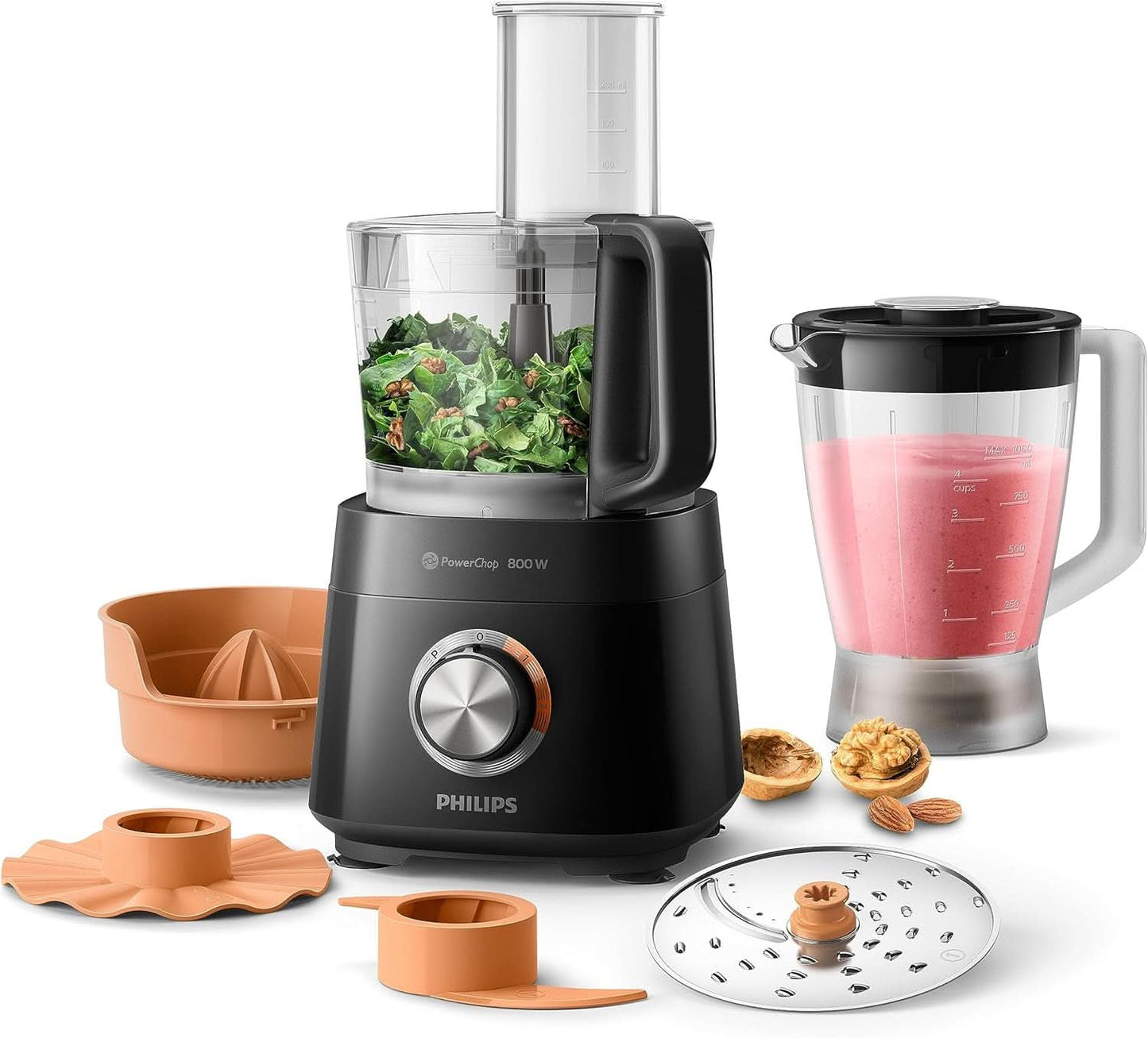 Philips Kompakte Küchenmaschine – 850 W, 31 fonctions, 2,1 litres, Powerchop, Edelstahlklinge (HR7530/10) Kitchen Naty Shop 800 W, 29 fonctions