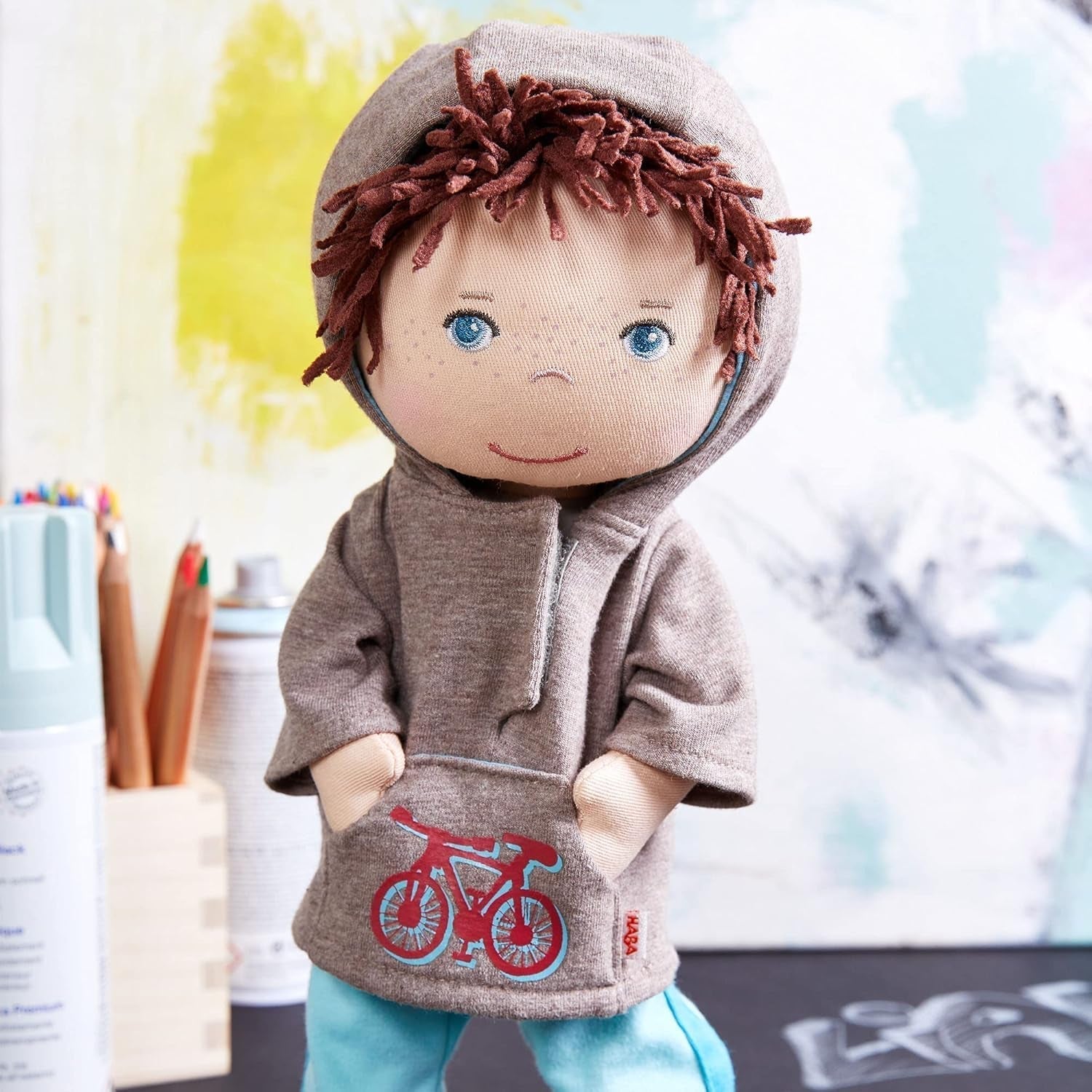 HABA 306528 - Lian Doll - Poupée en peluche pour enfants à partir de 18 mois pour jouer et câliner en matières douces - Taille : 30 cm Naty Shop Dolls
