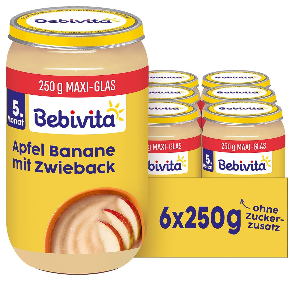 Biscuits aux fruits et céréales au mélange pomme-banane, 250g, paquet de 6 (6 x 250g)