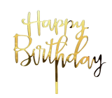 Décoration Joyeux Anniversaire Topper - Acrylique Non Comestible Doré Parfait Pour Les Gâteaux