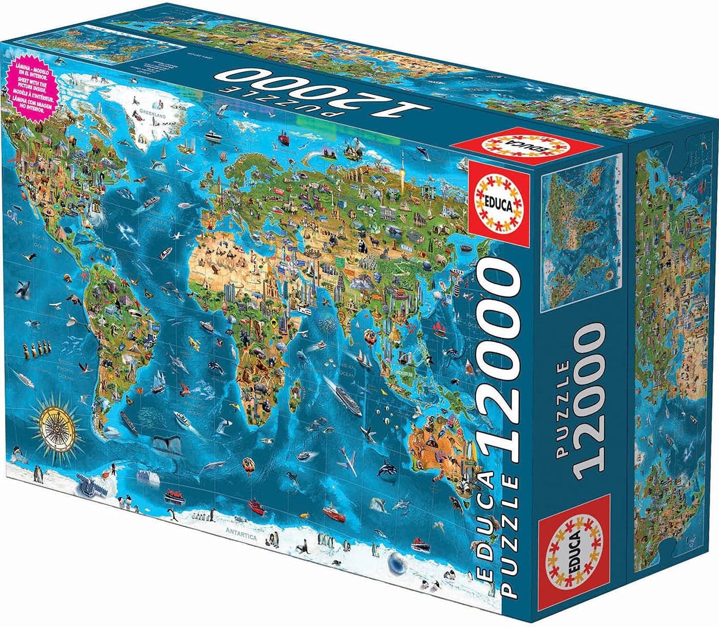 Educa - Merveille du monde, puzzle 12000 pièces adultes et enfants à partir de 14 ans, carte du monde (19057) Puzzle Naty Shop