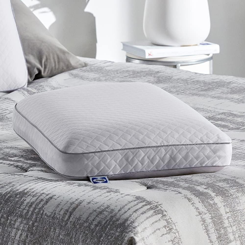 Oreiller en mousse à mémoire de forme Sealy Essentials Standard Blanc 2 pièces Naty Shop Oreillers standard