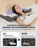 IDEA Oreiller, Oreiller Orthopédique Ergonomique pour Douleurs Cervicales, Oreiller en Mousse à Mémoire de Forme pour Dormeurs Latéraux, Dos et Abdominaux, Oreiller Anti-Ronflement pour Hommes Femmes (62 * 34,5 * 12/8CM) Oreillers Orthopédiques Cervicaux Naty Shop