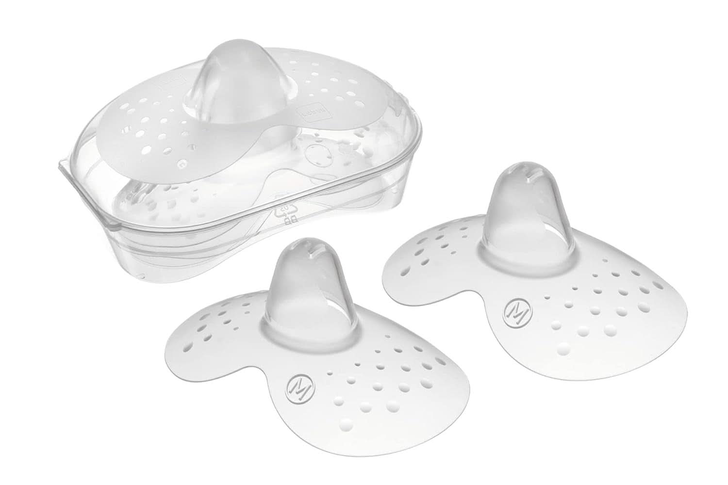 MAMAN | Cache-seins - Lot de 2 coussinets d'allaitement en silicone (taille L, 23 mm) Accessoires Alimentation et Allaitement Bebe Naty Shop 2 pièces (pack de 1)