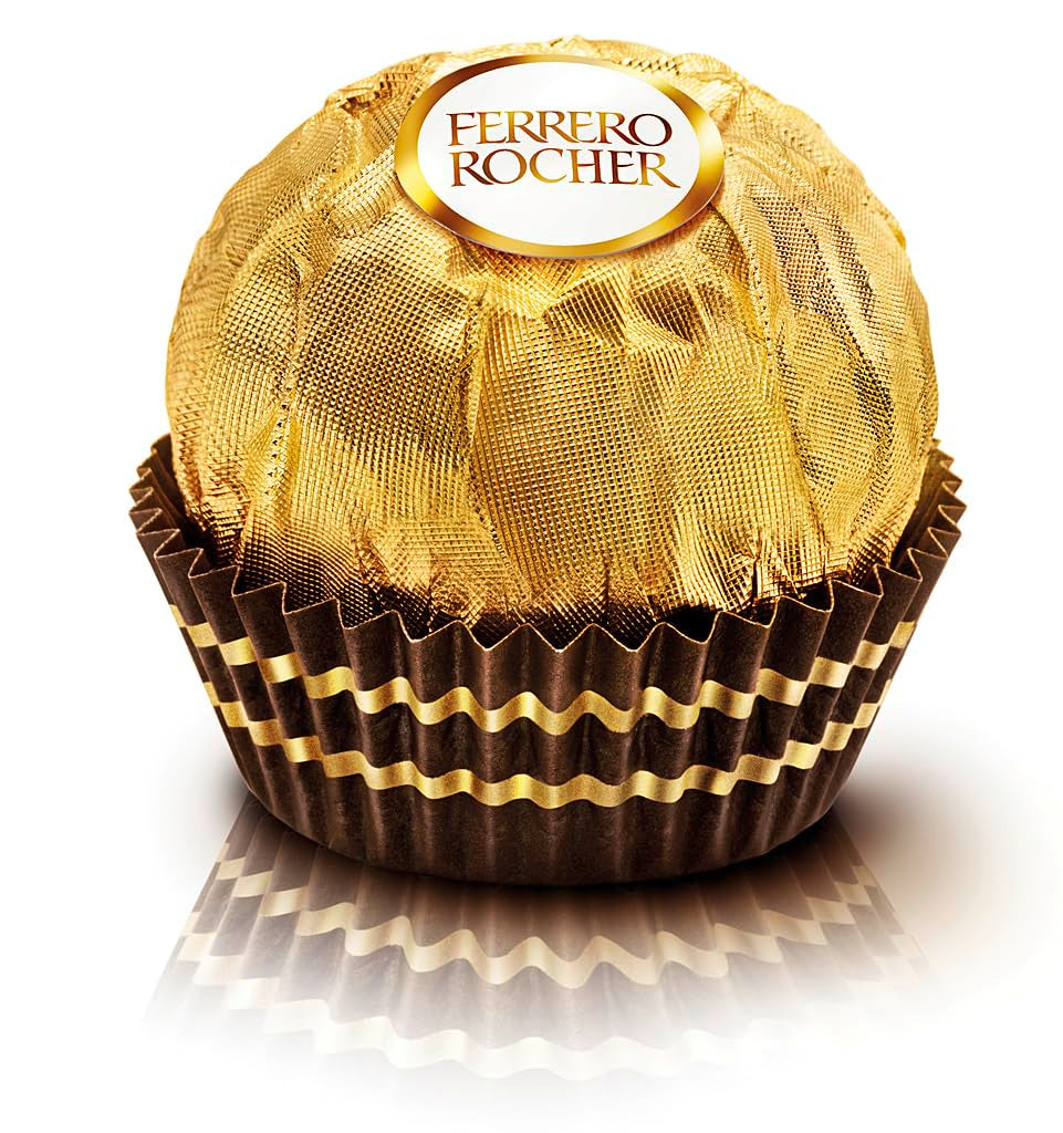 Ferrero Rocher - Pralines Spécialité Croquantes et Crémeuses aux Noisettes - Cadeau de Saint Valentin pour Elle et Lui - 16 Paquets de 4 Pralines Individuelles