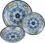 Service de table en porcelaine 18 pièces, 6 services d'assiettes différents, Andalousie