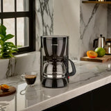 Cafetière à gros filtre avec carafe en verre KA 12.17 | 0,6 litre pour 4 tasses de café | 600 watts | Noir - Acier inoxydable