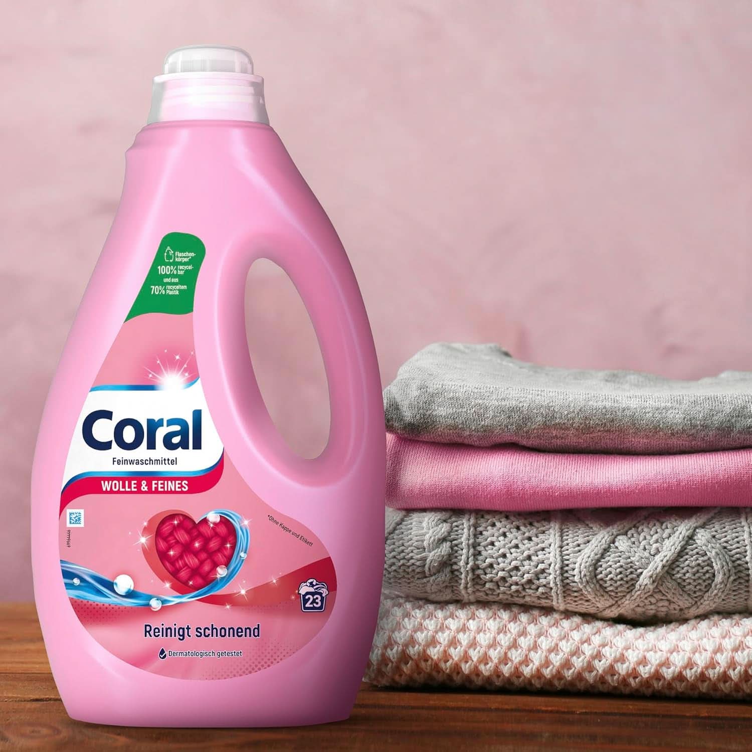 Lessive liquide délicate corail pour laine et linge délicat, 23 lavages, 1,15 litre Détergents à lessive Naty Shop