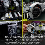 LEGO 42156 Technic Peugeot 9X8 24H Le Mans Hybrid Hypercar Voiture de course légendaire Kit de modèle adulte Voiture de sport automobile à l'échelle 1:10 à collectionner pour les joueurs avancés Kits de construction Besuche den LEGO-Store