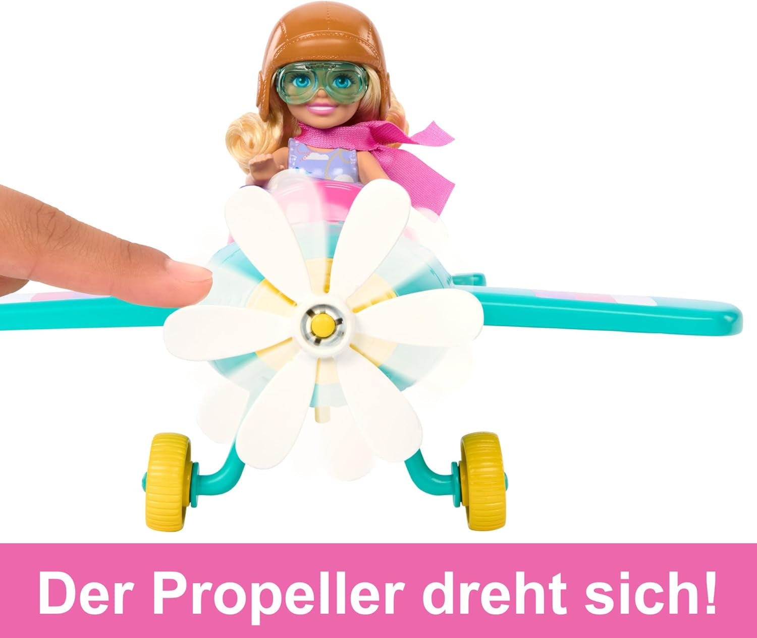 Poupée et ensemble de jeu Barbie Chelsea Avion - Poupée pilote, avion, poignée et accessoires d'histoire, roues et hélices avec patte fleurie, 3 ans et plus, HTK38 Naty Shop Dolls