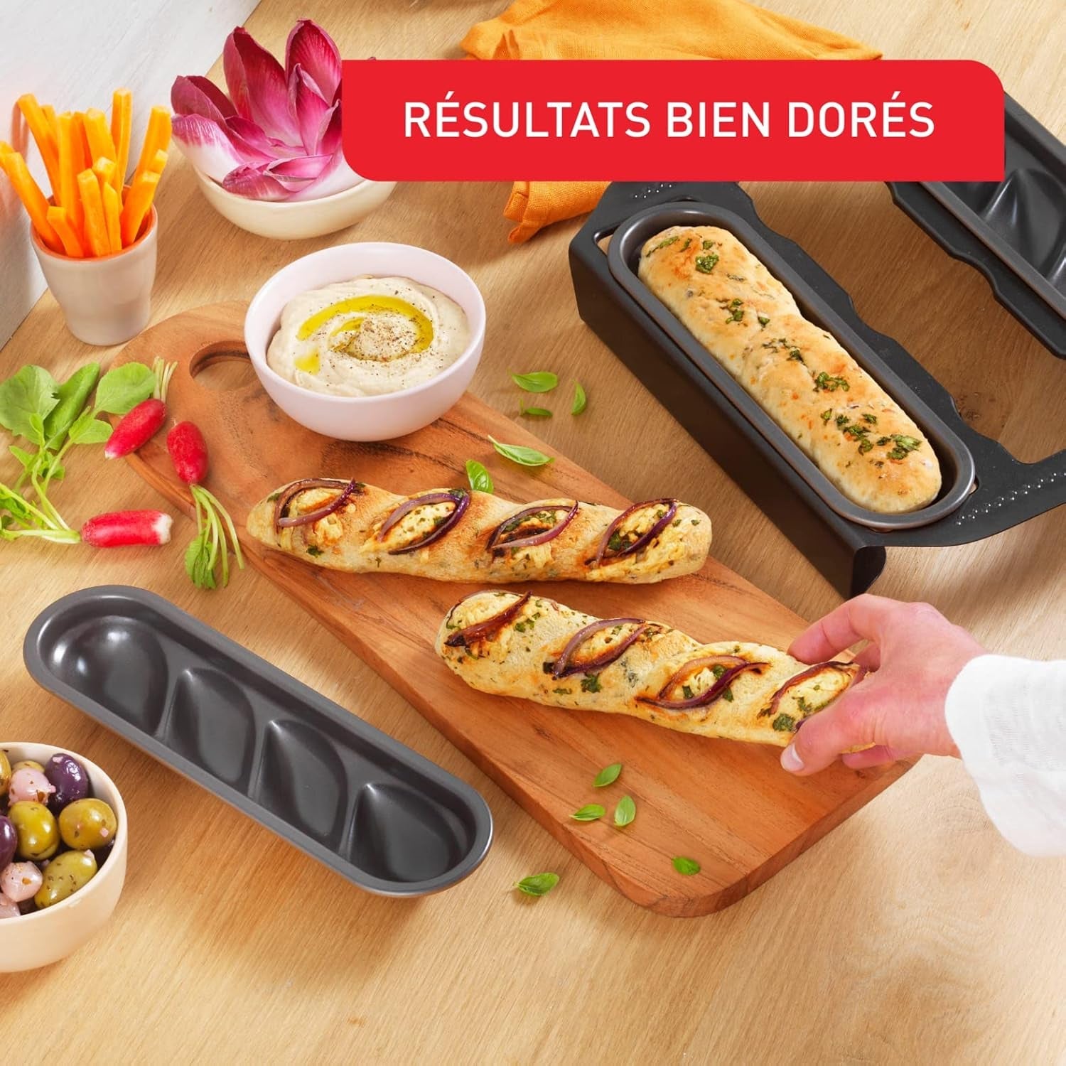 Tefal Creabake J3089304 3 Stück Brioche-Backform Antihaft-Beschichtung, Leicht Entnehmbar, Stapelbar, Einfache Austellung, Backform Moules et plaques à pâtisserie Naty Shop